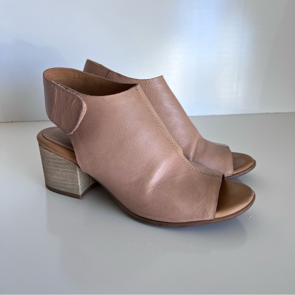 Kork-Ease Cayleigh Leather Peep Toe Wedge Sandal Heel